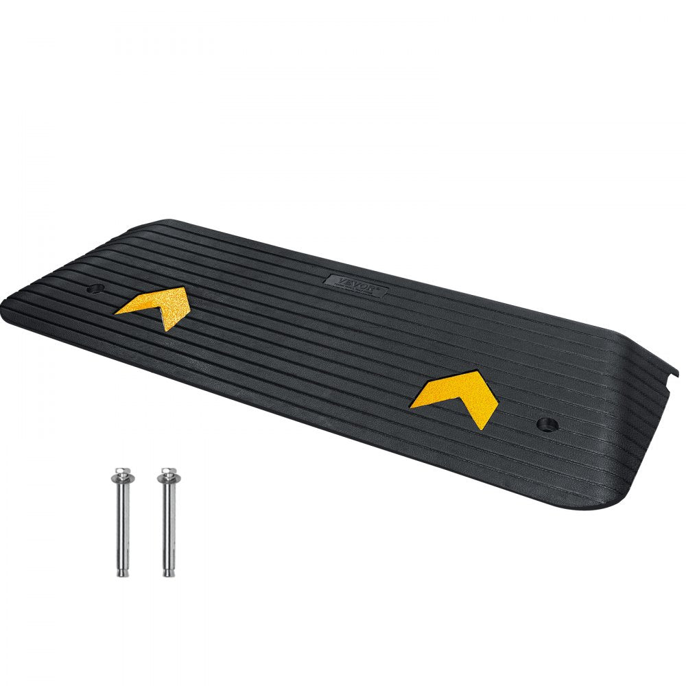 VEVOR Rubber Threshold Ramp, 2" Rise Threshold Ramp Doorway, Recycled Rubber Power Threshold Ramp Rated 33069 lbs Load