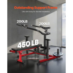 VEVOR Chest Press Machine, 450 LBS Bench Press Set, Adjustable Flat Incline Bench with Independent Converging Arms