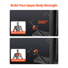 VEVOR Seated Dip Machine, Tricep Bicep Press Down Machine with Cable Bar, Adjustable Seat, and Backrest, Exercise