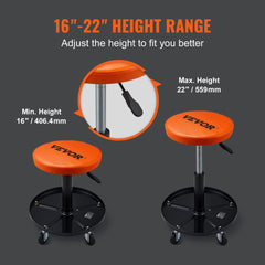VEVOR Mechanic Stool, 250 LBS Rolling Pneumatic Creeper Garage/Shop Seat, Adjustable Height 22 in-28 in Padded Rolling
