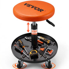 VEVOR Mechanic Stool, 250 LBS Rolling Pneumatic Creeper Garage/Shop Seat, Adjustable Height 22 in-28 in Padded Rolling