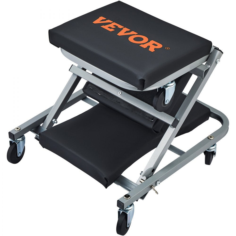 VEVOR Z-Creeper Seat, 2 in 1 Rolling Folding Car Creeper/Stool, 300 lbs Capacity Mechanic Creeper, Low Profile Creeper