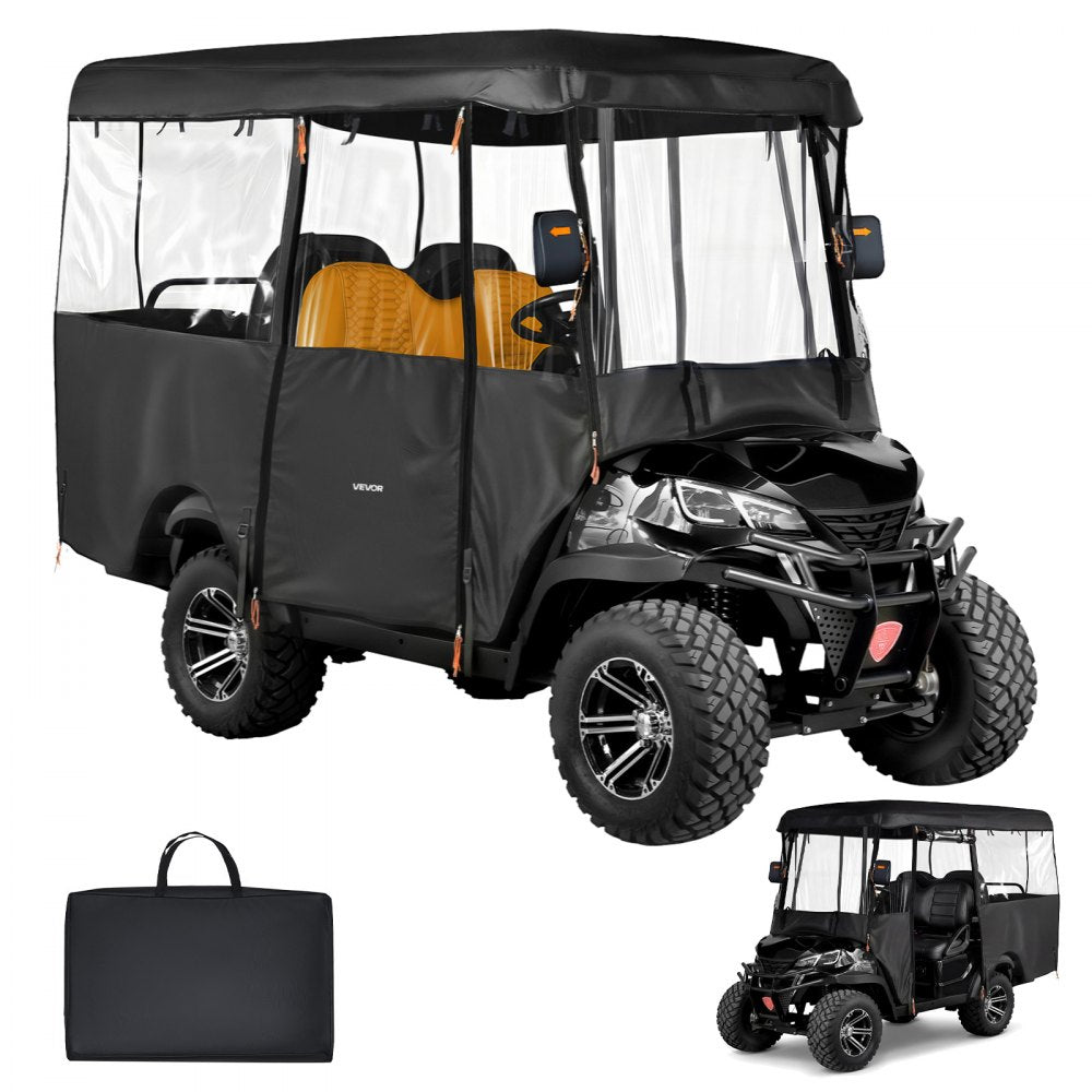 VEVOR Golf Cart Cover, Visible Full-Enclosure 2+2/4 Passenger Golf Cart, 420D Waterproof Oxford Fabric Club Car Cover