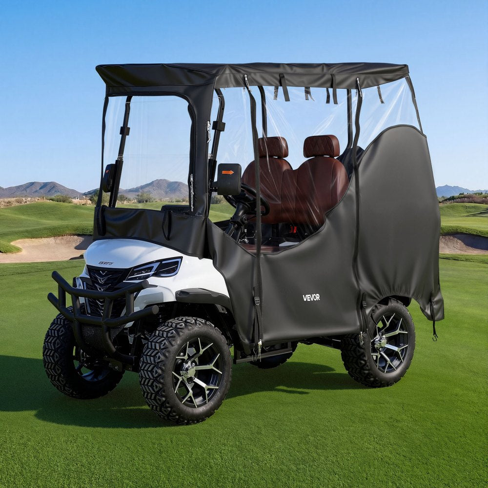 VEVOR Golf Cart Cover, Visible Full-Enclosure 2&2+2 Passenger Golf Cart, 420D Waterproof Oxford Fabric Club Car Cover