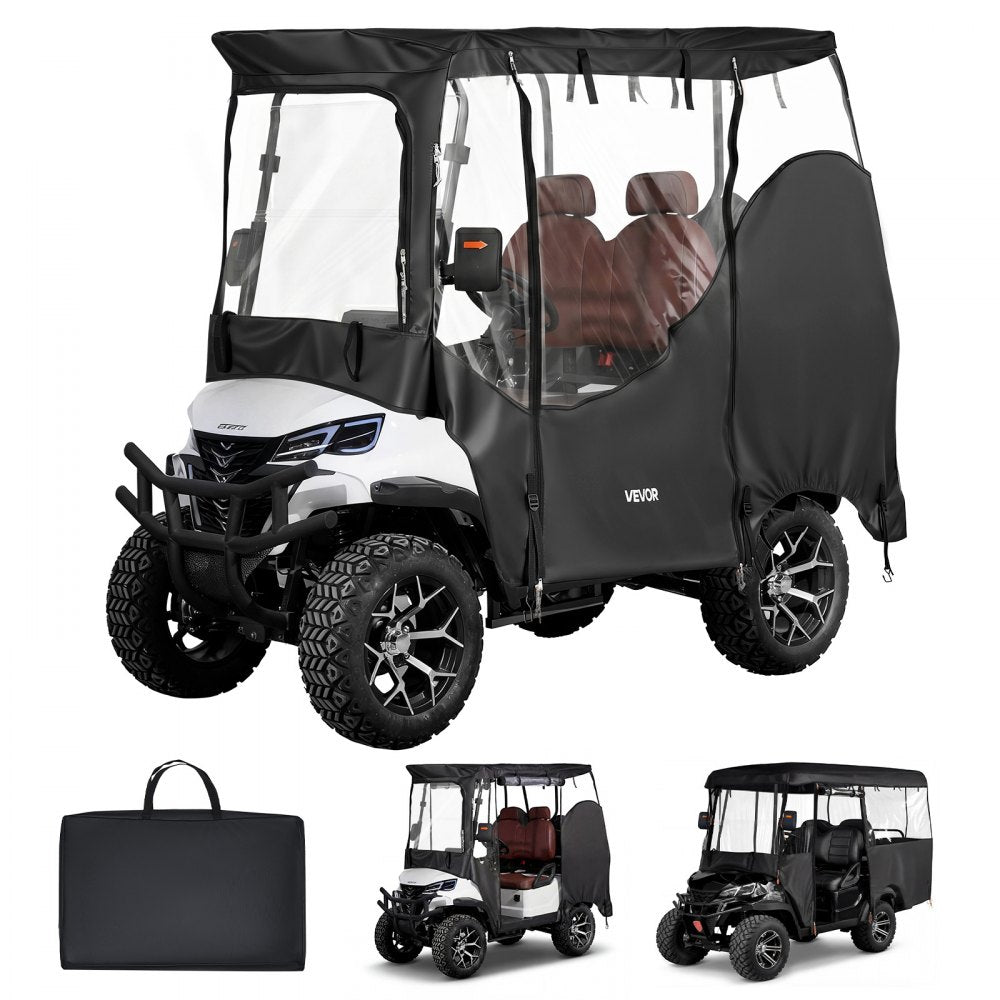 VEVOR Golf Cart Cover, Visible Full-Enclosure 2&2+2 Passenger Golf Cart, 600D Waterproof Oxford Fabric Club Car Cover
