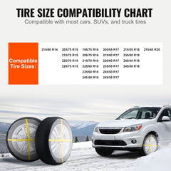 VEVOR Thickened Snow Socks for Tires, Full Coverage Tire Socks with Polyester Fiber, Snow Traction Tire Cover for Car