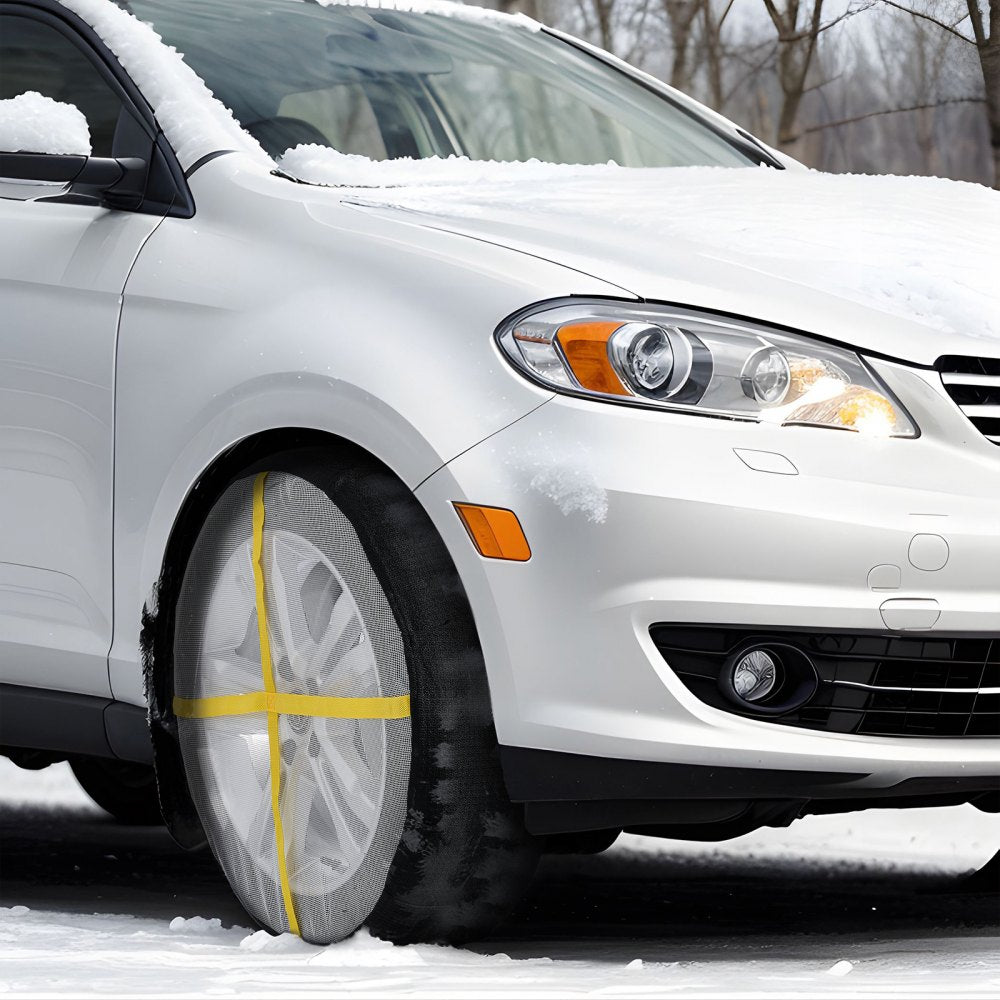 VEVOR Thickened Snow Socks for Tires, Full Coverage Tire Socks with Polyester Fiber, Snow Traction Tire Cover for Car
