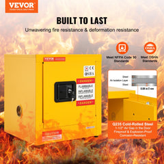 VEVOR Flammable Safety Cabinet, 11 Gal, Cold-Rolled Steel Flammable Liquid Storage Cabinet, 16.9 x 16.9 x 18.2 in
