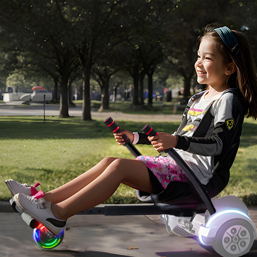 VEVOR Hoverboard Seat Attachment(Not included hoverboards), for 6.5" 8" 8.5" 10" Hoverboards, with LED Lights, Grips