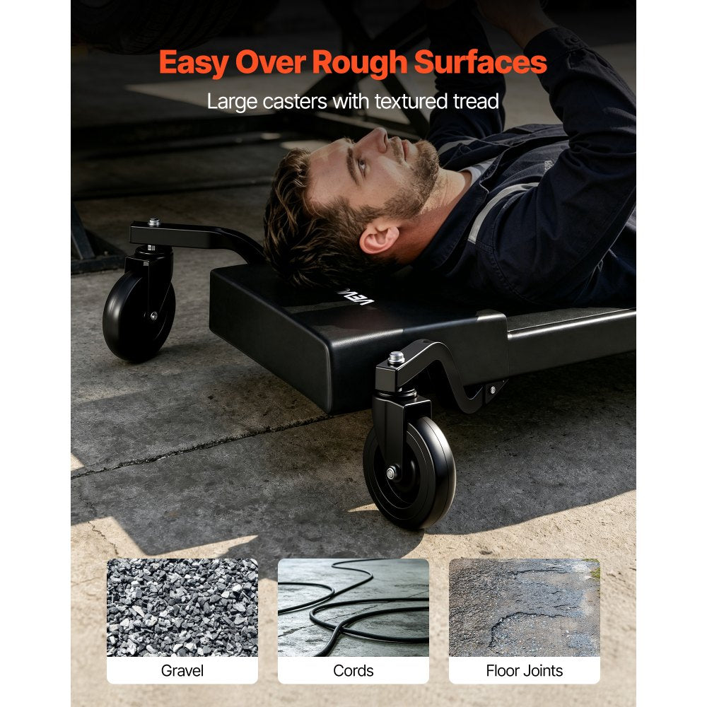VEVOR 40 in Mechanic Creeper with 4 Large Wheels, 400 lbs Low Profile Under Car Garage Roller, Rolling Creeper with
