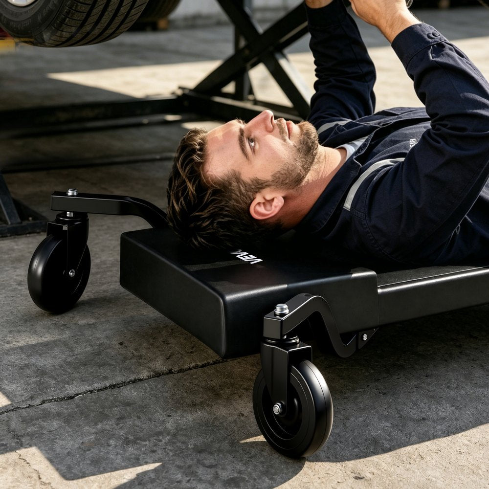 VEVOR 40 in Mechanic Creeper with 4 Large Wheels, 400 lbs Low Profile Under Car Garage Roller, Rolling Creeper with