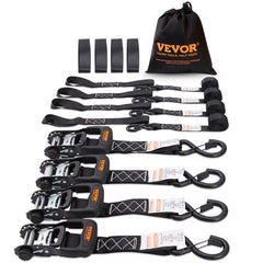 VEVOR Ratchet Tie Down Straps (4PK), 5208 lb Max Break Strength, Includes 4 Premium 1.6" x 8' Rachet Tie Downs with