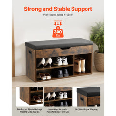 VEVOR Entryway Shoe Bench, 31.7 x 12.0 x 17.5 Inch Shoe Storage Organizer with Lift Top Storage Space, 300lbs Bench