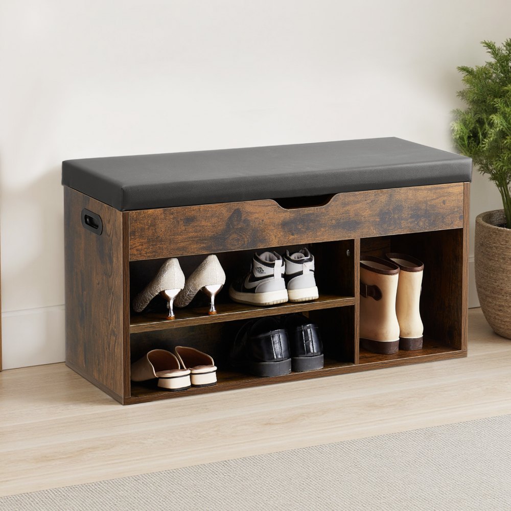 VEVOR Entryway Shoe Bench, 31.7 x 12.0 x 17.5 Inch Shoe Storage Organizer with Lift Top Storage Space, 300lbs Bench