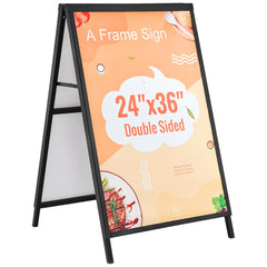 VEVOR A Frame Sidewalk Sign, 24x36 Inch Heavy Duty Slide-in Signboard Holder, Double-Sided Folding Sandwich Board