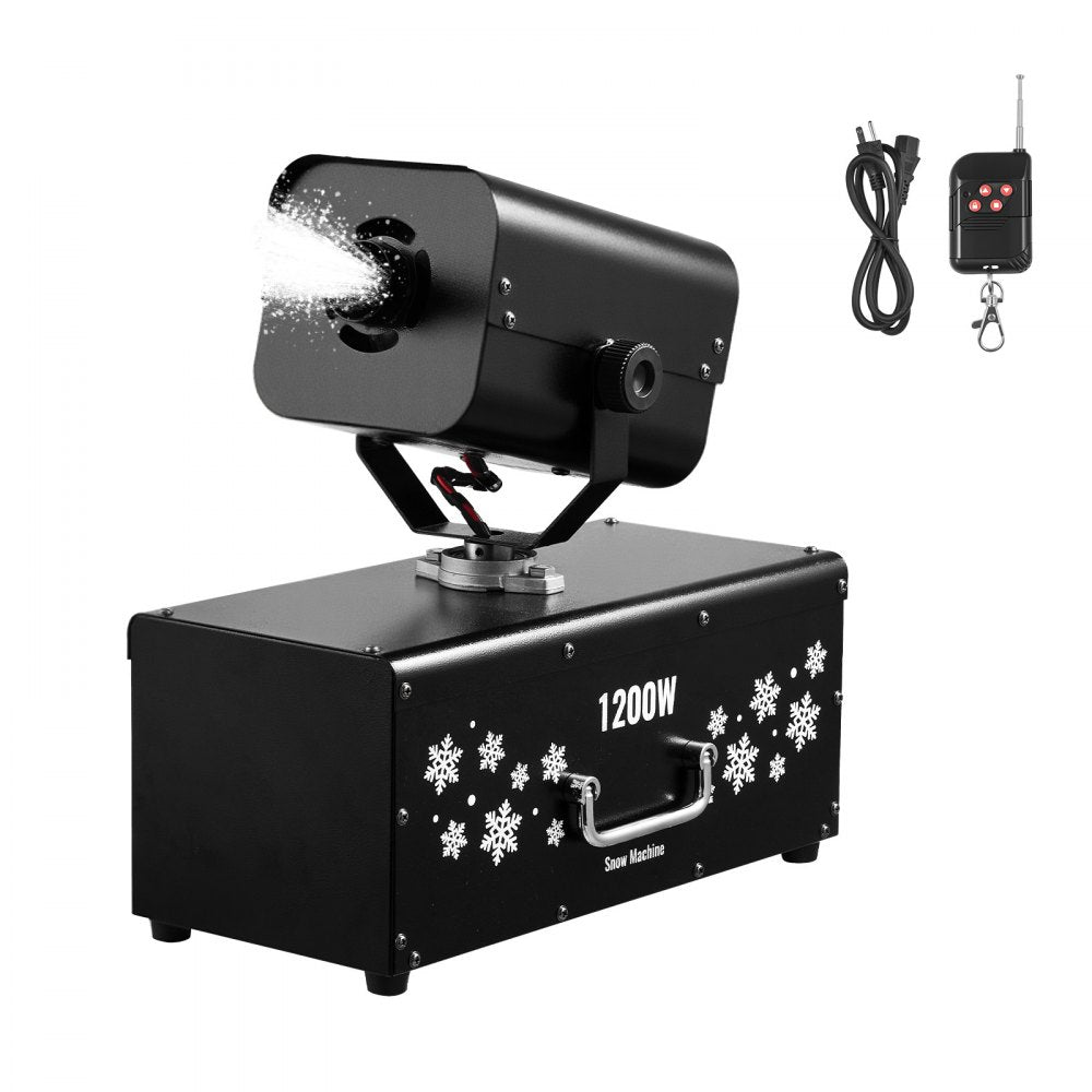 VEVOR Snow Machine, 1200W 90° Shaking Head Snow Maker with Wireless Remote Control, High Output Snowmaking Machine