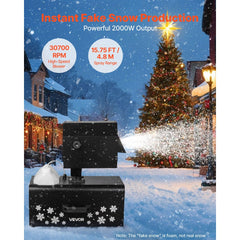 VEVOR Snow Machine, 2000W 90°Shaking Head Snow Maker by Wireless/Wired Remote Control, High Output Snowmaking Machine