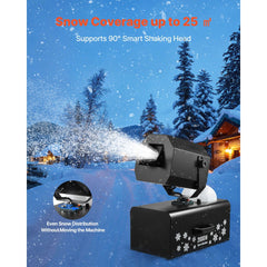 VEVOR Snow Machine, 2000W 90°Shaking Head Snow Maker by Wireless/Wired Remote Control, High Output Snowmaking Machine