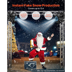 VEVOR 900W Snow Machine with 9 LED RGB Lights, 12 LED Lighting Colors, and Wireless Remote, Handheld/Hanging Outdoor
