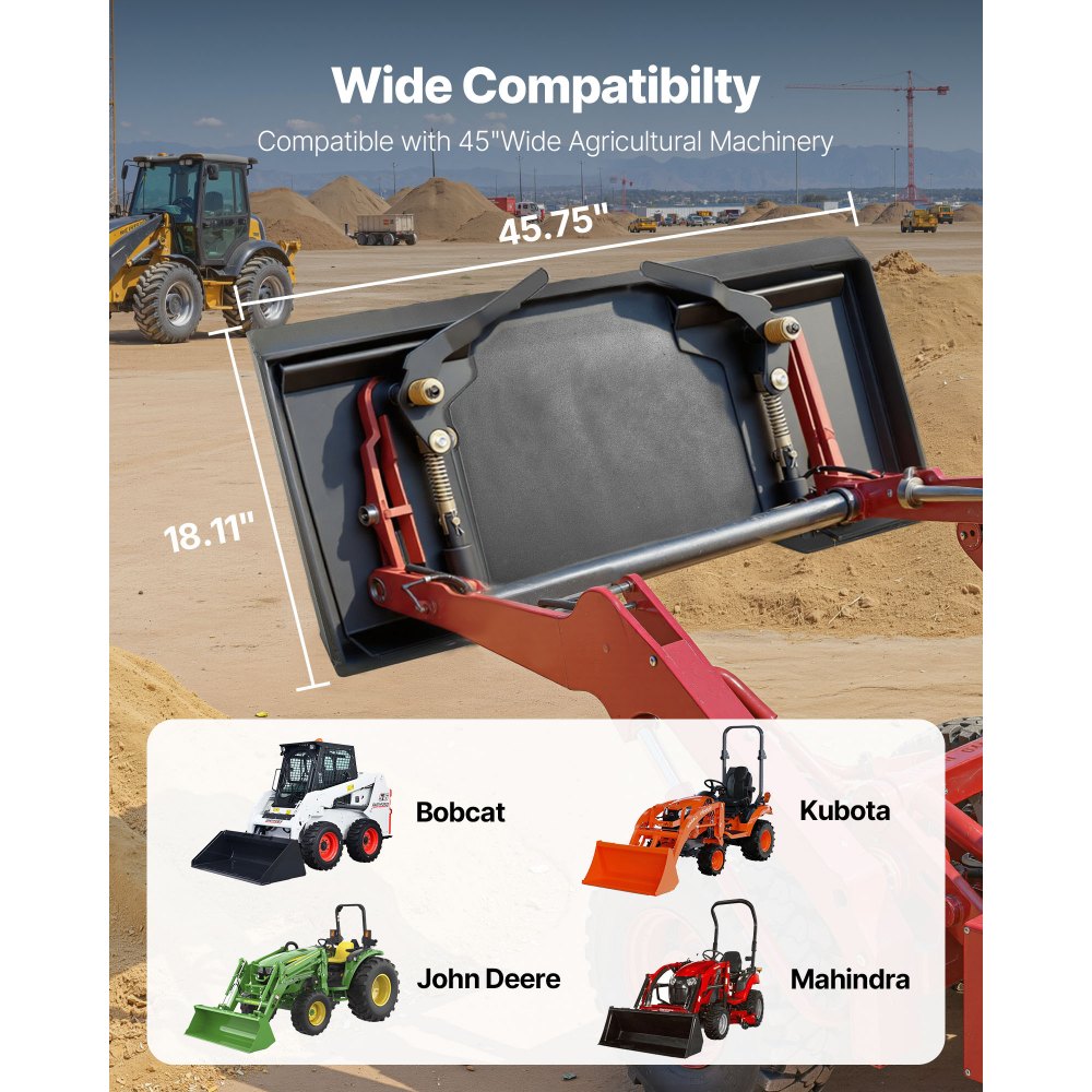VEVOR 1/4 in Skid Steer Mount Plate, Universal Quick Attach Mount Plate, Easy to Bolt, 3000lbs Load Capacity, Heavy