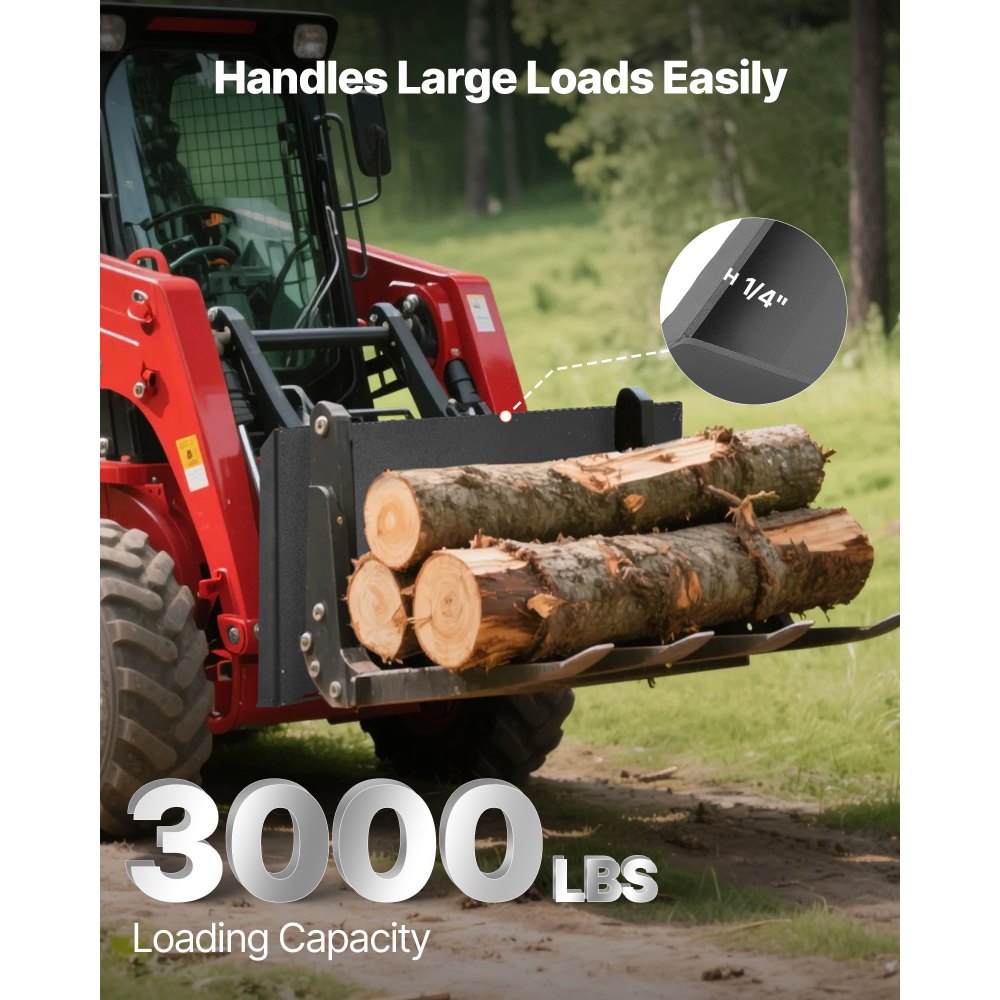 VEVOR 1/4 in Skid Steer Mount Plate, Universal Quick Attach Mount Plate, Easy to Bolt, 3000lbs Load Capacity, Heavy