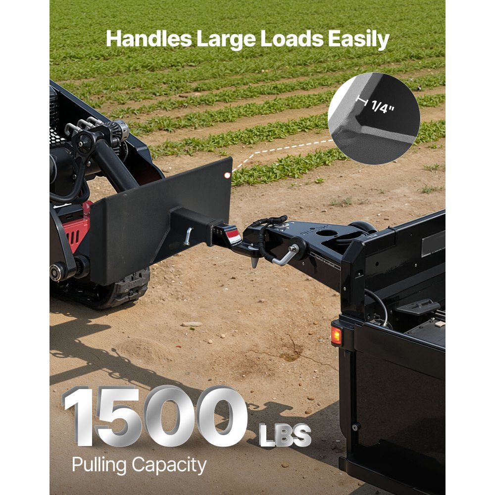 VEVOR 1/4 in Skid Steer Mount Plate with 2" Receiver Hitch, Universal Quick Attach Mount Plate, 1500lbs Capacity, Heavy