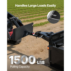 VEVOR 1/4 in Skid Steer Mount Plate with 2" Receiver Hitch, Universal Quick Attach Mount Plate, 1500lbs Capacity, Heavy