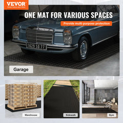 VEVOR Diamond-Plate Rubber Flooring Roll, 3 mm x 4 ft x 8 ft Garage Floor Mat, SBR Rubber Garage Flooring Roll, Easy to