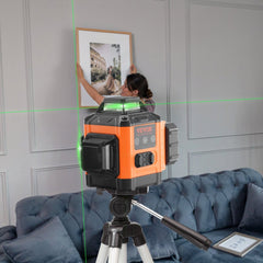 VEVOR 100ft Self Leveling Laser Level, Manual Green 3 x 360° Cross Line Laser, Manual Self-leveling Mode & IP54