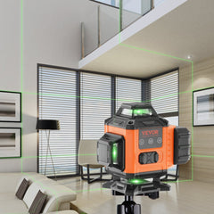 VEVOR Laser Level, 100ft, Self Leveling Manual Green 4 x 360° Cross 16 Line Laser, IP54 Waterproof Manual Self-leveling
