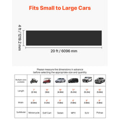 VEVOR Garage Floor Roll, 4 x 20 ft Garage Flooring Mat, 3 mm Thickened Rubber Diamond Plate Floor Protector Mat