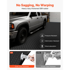 VEVOR Garage Floor Roll, 4 x 20 ft Garage Flooring Mat, 3 mm Thickened Rubber Diamond Plate Floor Protector Mat