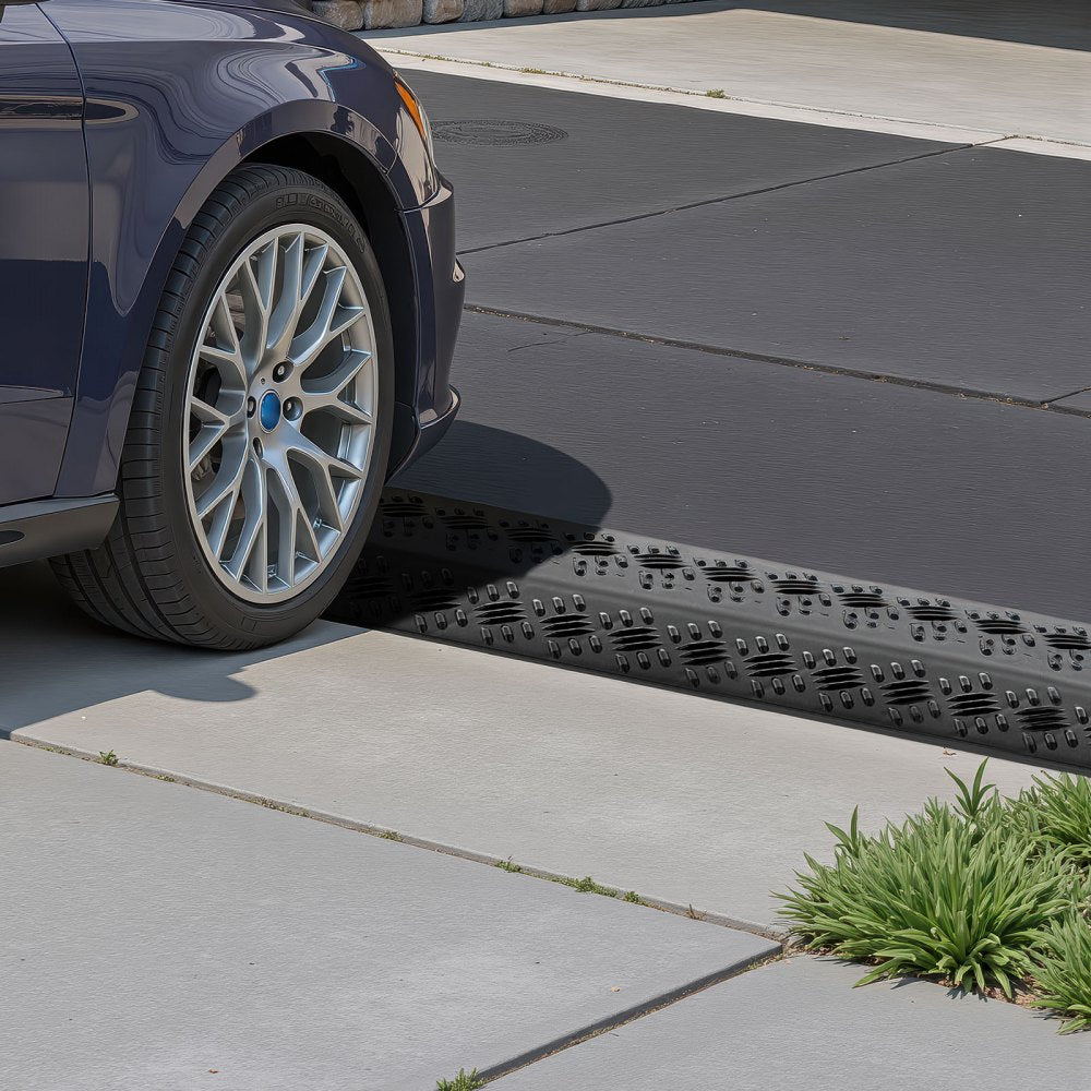 VEVOR Drop Over Cable Cover, 17,500 lbs/Axle Load Capacity, 2 Channel Heavy Duty Floor Cord Cover, Cable Hose Protector