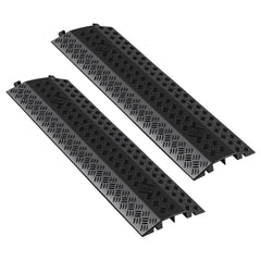 VEVOR Drop Over Cable Cover, 17,500 lbs/Axle Load Capacity, 2 Channel Heavy Duty Floor Cord Cover, Cable Hose Protector