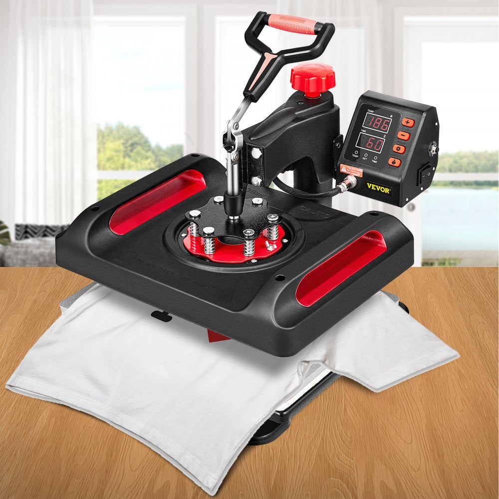 VEVOR 11 in 1 Heat Press, 12 x 15 Inch, Multifunctional Clamshell Printer, Digital Dual-Tube Heat Press Transfer