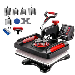 VEVOR 11 in 1 Heat Press, 12 x 15 Inch, Multifunctional Clamshell Printer, Digital Dual-Tube Heat Press Transfer