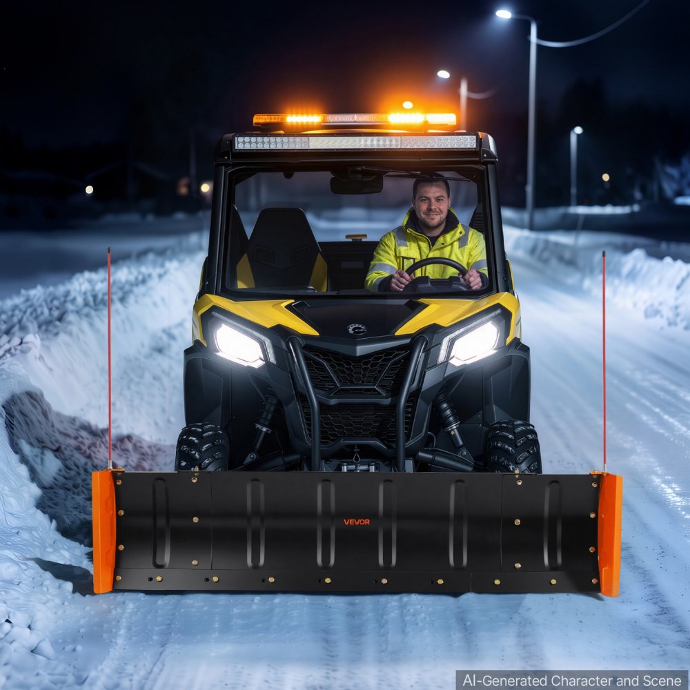 VEVOR Snow Plow Kit 43 in/60 in Width Adjustable Plow Attachment Side Wings, for Most ATVs & UTVs, Height & Left-Right