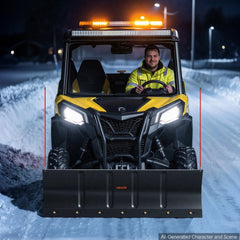 VEVOR Snow Plow Kit 48 in Universal Plow Attachment 3 Mount Options Black, for Most ATVs and UTVs, Height & Left-Right