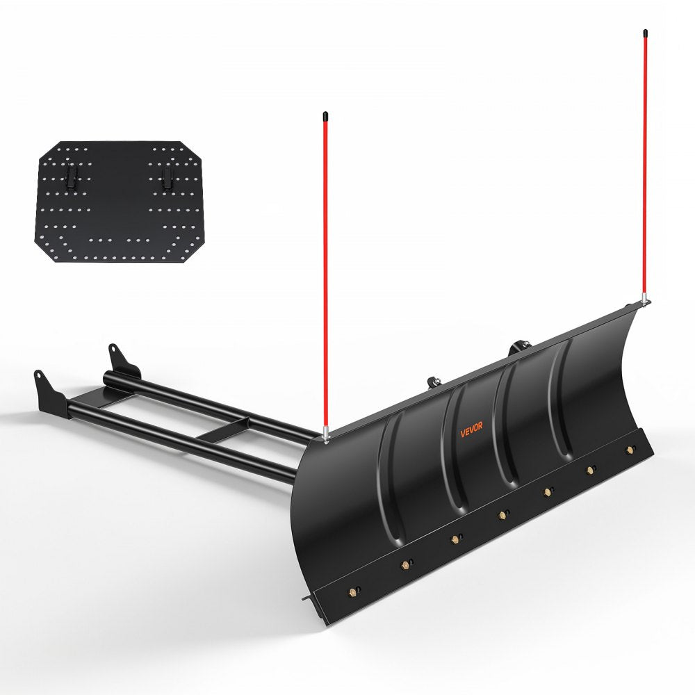 VEVOR Snow Plow Kit 48 in Universal Plow Attachment 3 Mount Options Black, for Most ATVs and UTVs, Height & Left-Right