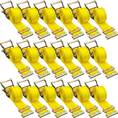 VEVOR E Track Ratchet Strap, 18PCS 2" x 15' E-Track Straps 4400 LBS Breaking Strength, with Polyester Webbing & Spring