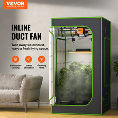 VEVOR Inline Duct Fan, 4-Inch 200 CFM with Variable Speed Controller, Quiet AC-motor Ventilation Exhaust Fan for