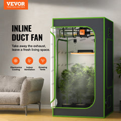 VEVOR Inline Duct Fan, 6-Inch 400 CFM with Variable Speed Controller, Quiet AC-motor Ventilation Exhaust Fan for