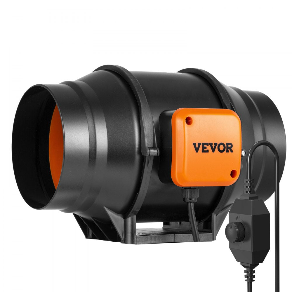 VEVOR Inline Duct Fan, 6-Inch 400 CFM with Variable Speed Controller, Quiet AC-motor Ventilation Exhaust Fan for