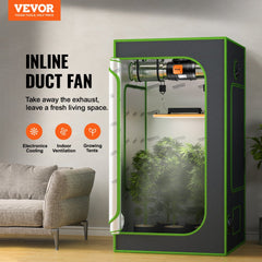 VEVOR Inline Duct Fan, 8-Inch 807 CFM with Temperature Humidity Controller, Quiet EC-motor Ventilation Exhaust Fan for