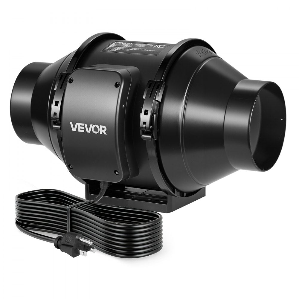 VEVOR Inline Duct Fan, 4 in Quiet Inline Exhaust Fan, 180 CFM Powerful AC-Motor Ventilation Fans for Cooling Booster