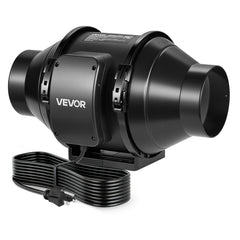 VEVOR Inline Duct Fan, 4 in Quiet Inline Exhaust Fan, 180 CFM Powerful AC-Motor Ventilation Fans for Cooling Booster