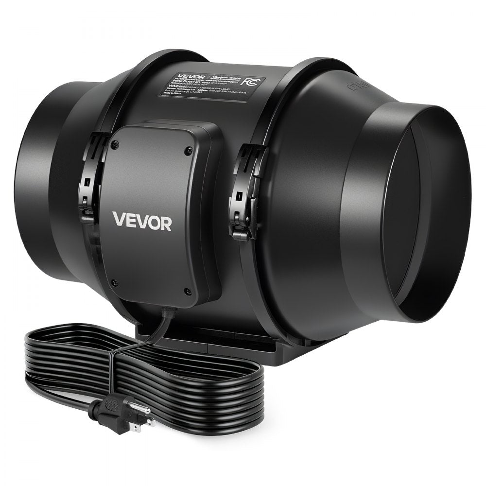 VEVOR Inline Duct Fan, 6 in Quiet Inline Exhaust Fan, 380 CFM Powerful AC-Motor Ventilation Fans for Cooling Booster