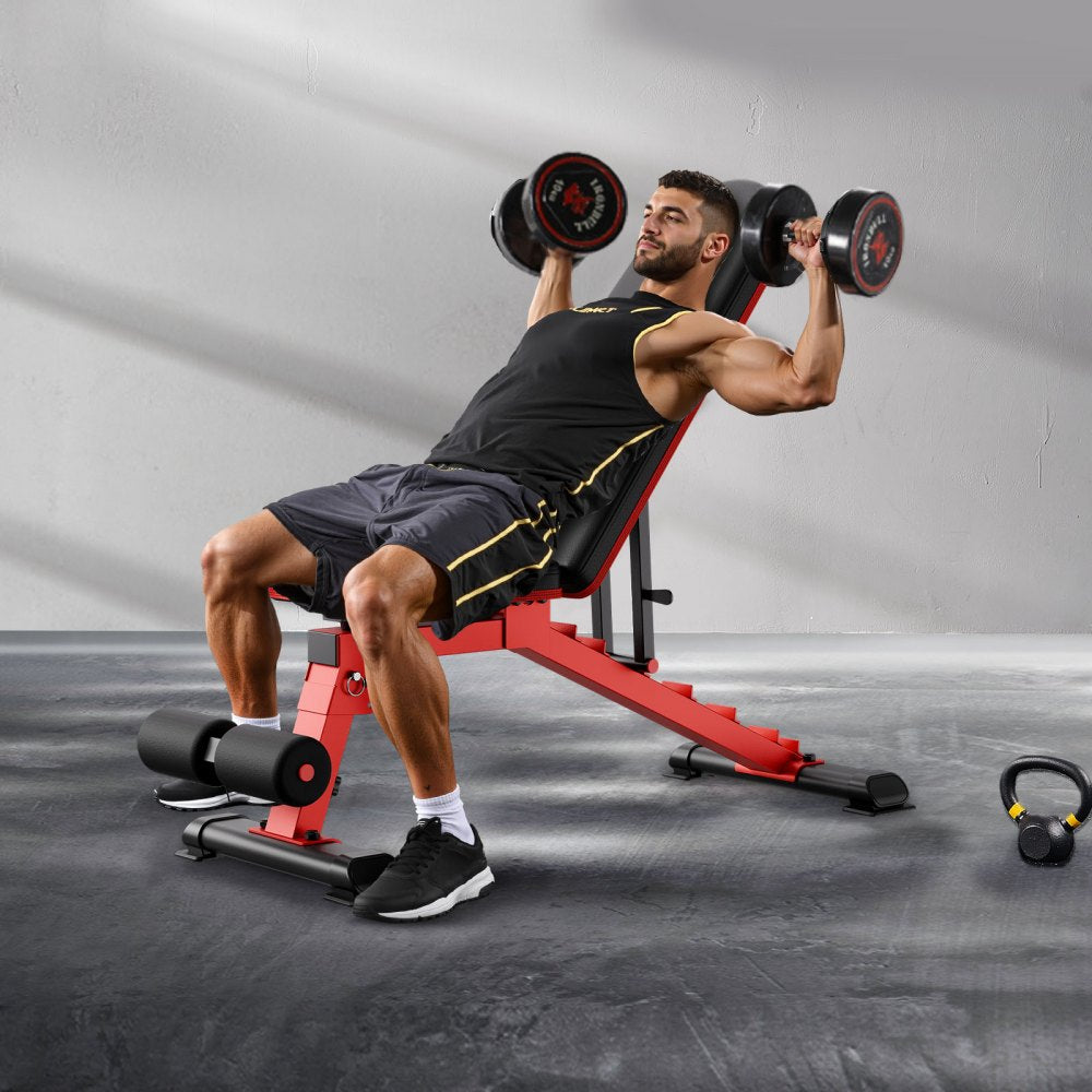 VEVOR Weight Bench, 1200lbs Heavy Duty Stable Weight Bench Press for Full Body Workout, Adjustable Exercise Sit up
