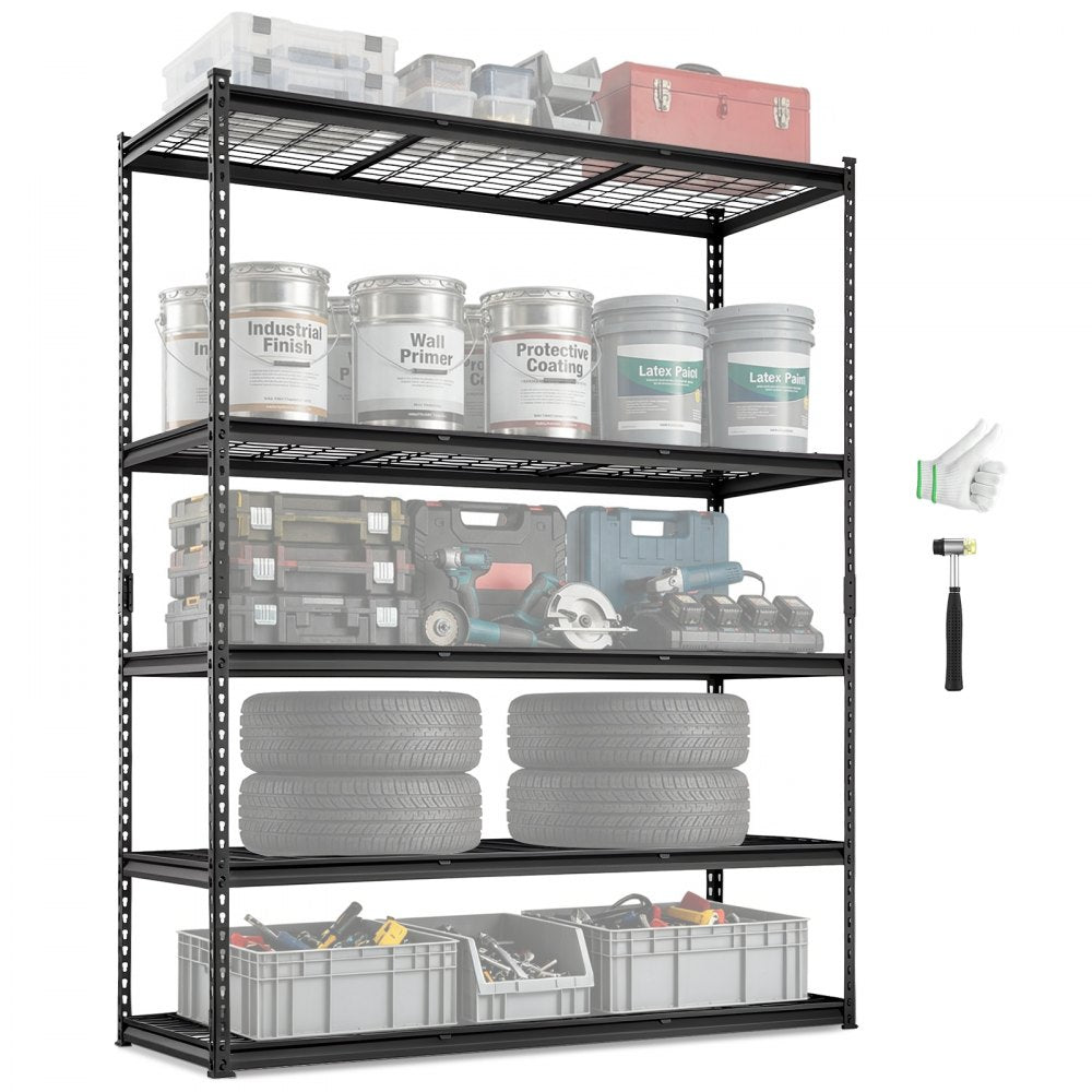 VEVOR Storage Shelving Unit, 5-Tier Adjustable, 2000 lbs Capacity, Heavy Duty Garage Shelves Metal Organizer Wire Rack