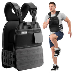 VEVOR Weighted Vest, Body Weight Vest with Shoulder Pad, and Reflective Stripe, Exercise Set for Men Women, Workout